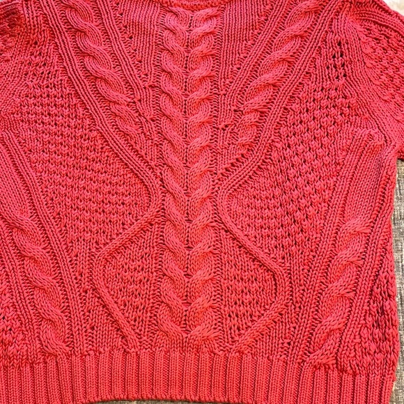 πHPπ₯Topshop Sweater Sz: US 8. Coral Knit Cotton Sweater. Great Condition. - Picture 3 of 11